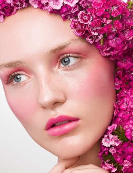 Beauty Editorial Flower Power Pink Makeup
