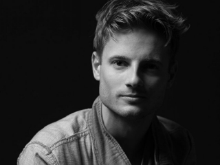 Black and white men's fashion headshot
