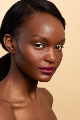 Black model natural makeup