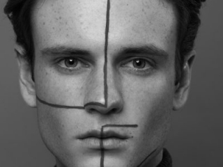 Black and white fashion portrait London male model